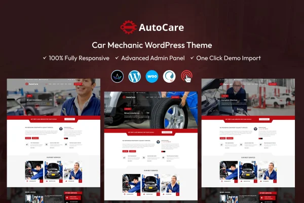 Auto Care car mechanic WordPress theme preview