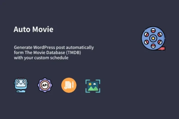 Auto Movie WordPress automatic movie post generator plugin banner