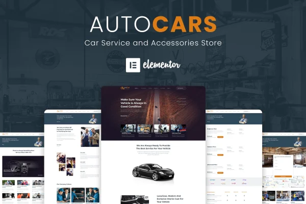 AutoCars car care and repair Elementor template kit preview