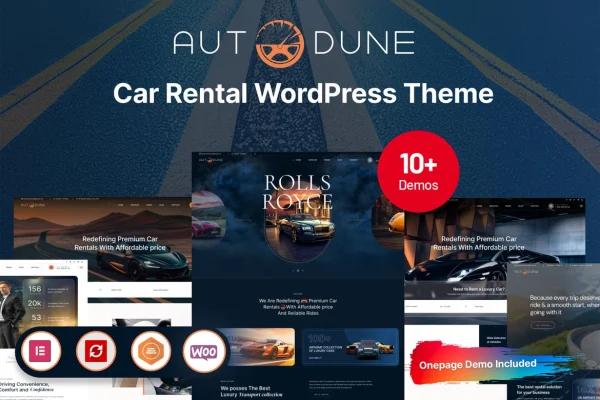 Autodune car rental and limousine WordPress theme preview