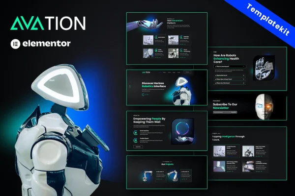 AVATION robotics and artificial intelligence Elementor template kit preview