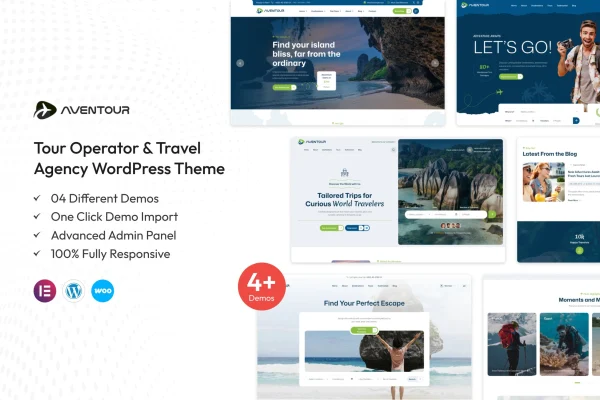 Aventour tour and travel agency WordPress theme preview