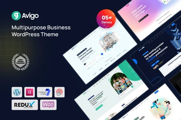 Avigo multipurpose business WordPress theme preview