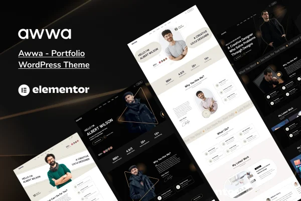 Awwa portfolio WordPress theme preview