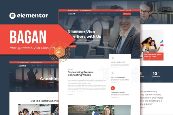Bagan immigration and visa consulting Elementor template kit preview