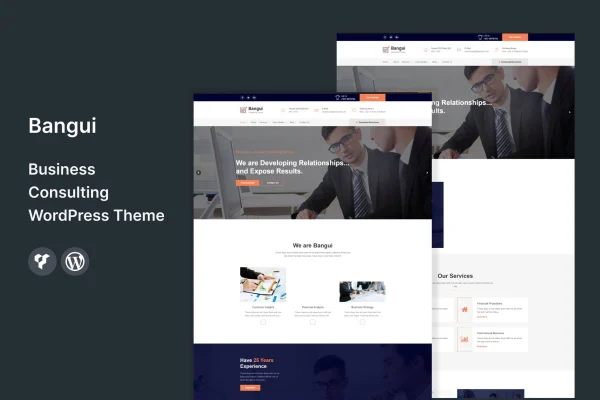 Bangui business consulting WordPress theme preview