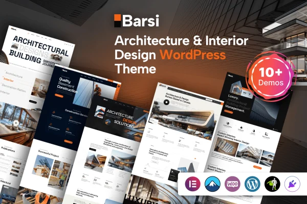Barsi architecture and interior WordPress theme preview