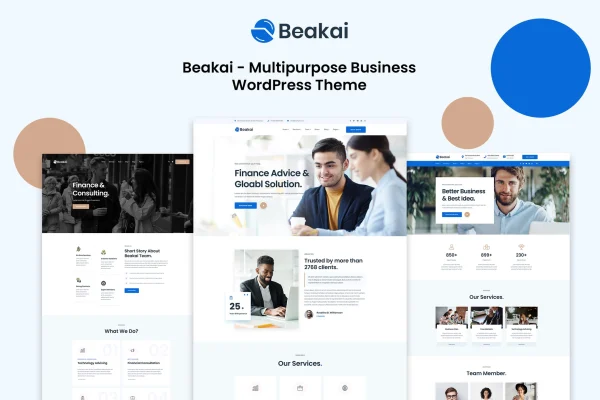 Beakai multipurpose business WordPress theme preview