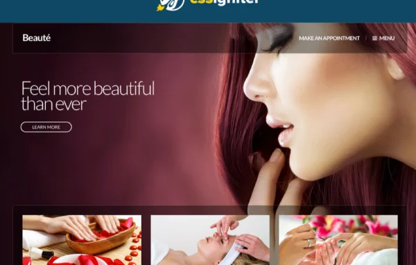 Beauté WordPress theme preview for salons, spas and beauty blogs
