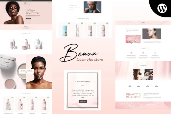 Beaux cosmetics shop WordPress theme preview