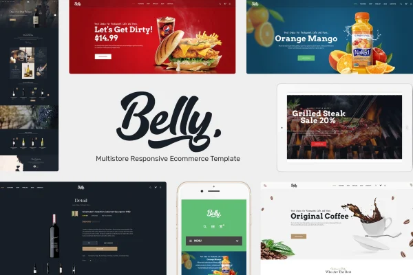 Belly WooCommerce theme preview for a wine and food shop