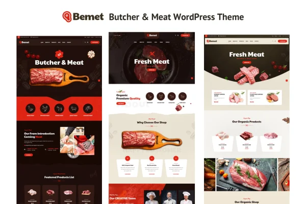 Bemet butcher and meat shop WordPress theme preview