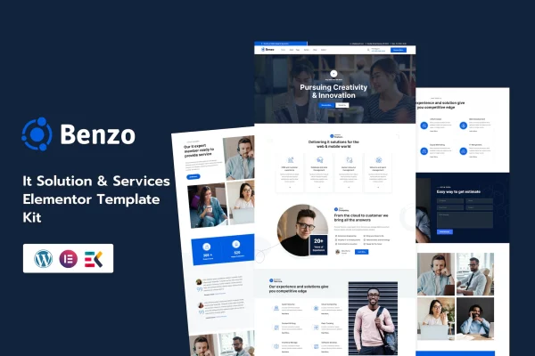 Benzo IT solution and services Elementor template kit preview