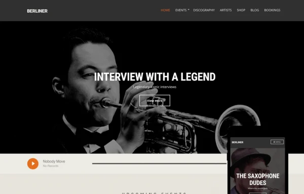 Berliner WordPress theme for musicians and bands cover image
