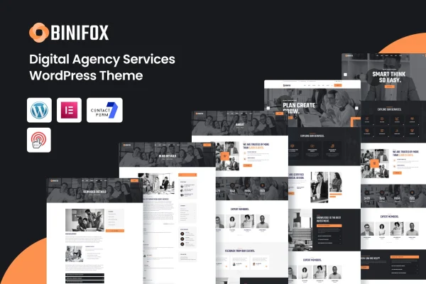 Binifox digital agency WordPress theme preview