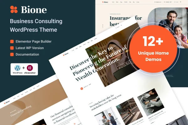 Bione business consulting WordPress theme preview