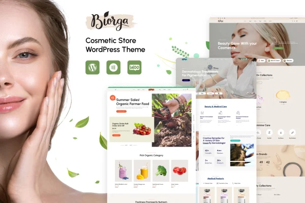 Biorga beauty and cosmetics shop WordPress theme preview
