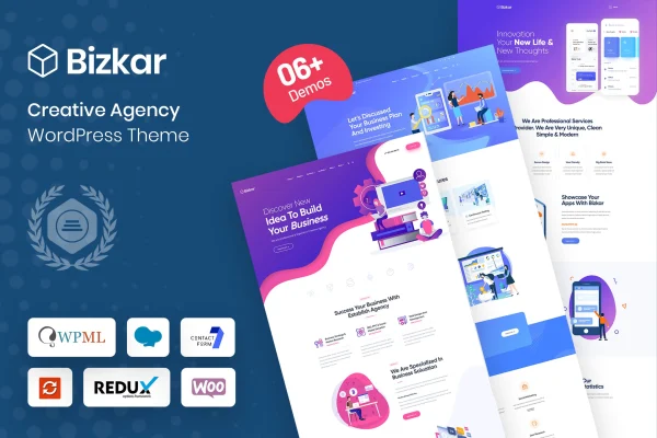 Bizkar creative agency WordPress theme preview