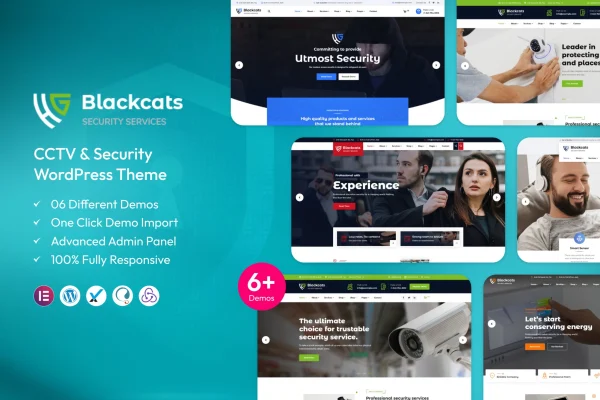 Blackcats CCTV and security WordPress theme preview