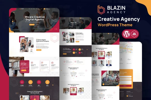 Blazin Agency creative WordPress theme preview