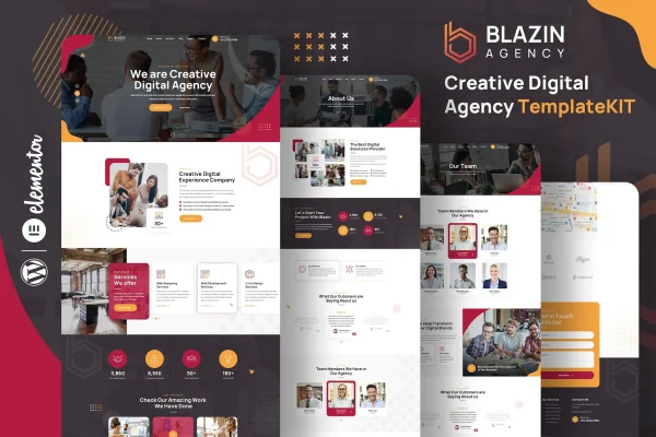 Blazin creative digital agency Elementor template kit preview