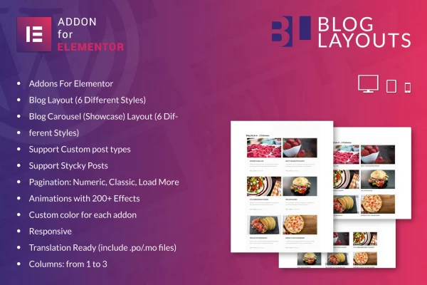 Blog Layouts for Elementor plugin banner