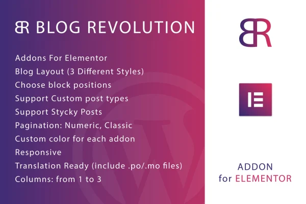 Blog Revolution for Elementor plugin banner