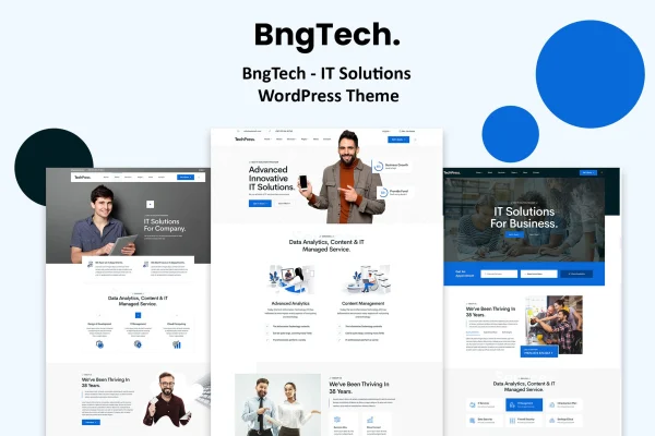 BngTech Theme IT solutions WordPress theme homepage preview