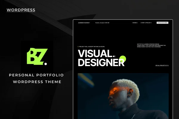 BOLDZ agency WordPress theme preview with portfolio layout