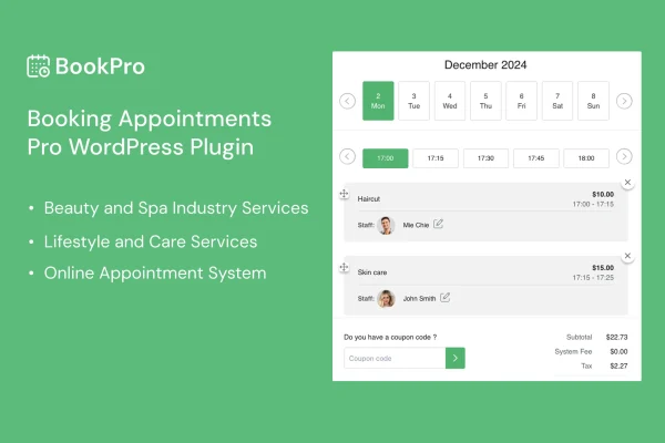 BookPro appointment booking plugin banner