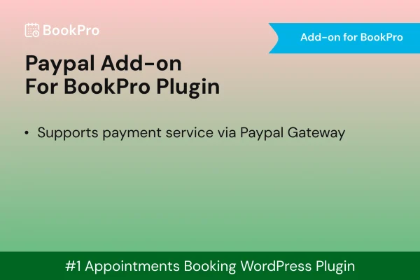 BookPro - Paypal add-on banner for PayPal payments in BookPro