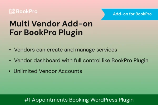 BookPro - Vendor multi vendor add-on plugin banner