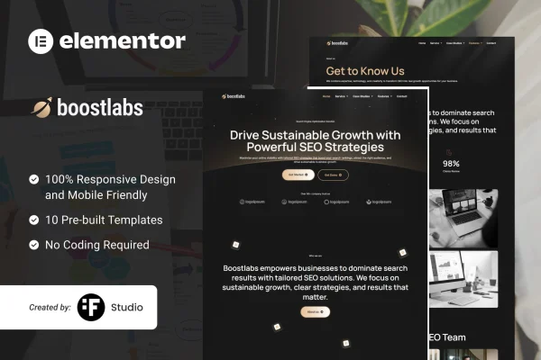Boostlabs SEO and digital marketing Elementor template kit preview