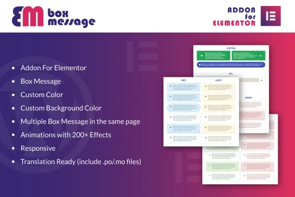 Box Message for Elementor plugin banner