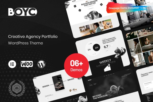 Boyc creative agency portfolio WordPress theme preview