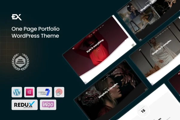 Brandex one page portfolio WordPress theme preview