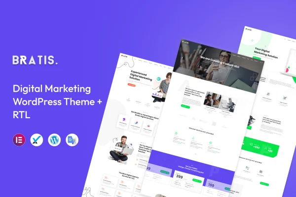 Bratis digital marketing WordPress theme preview