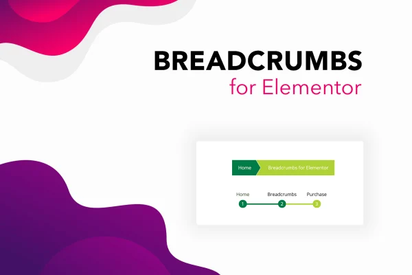 Breadcrumbs for Elementor plugin banner showing breadcrumb navigation layouts