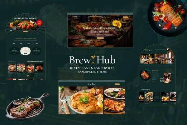Brewhub bar and restaurant WordPress theme preview