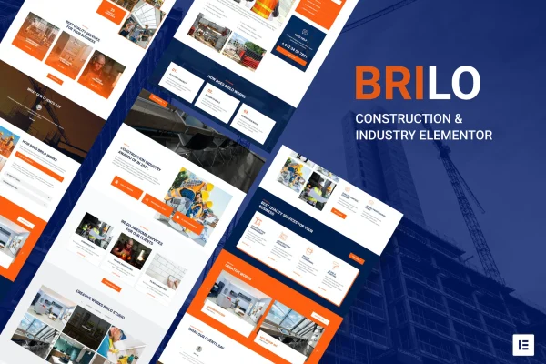 Brilo construction and industry Elementor template kit preview