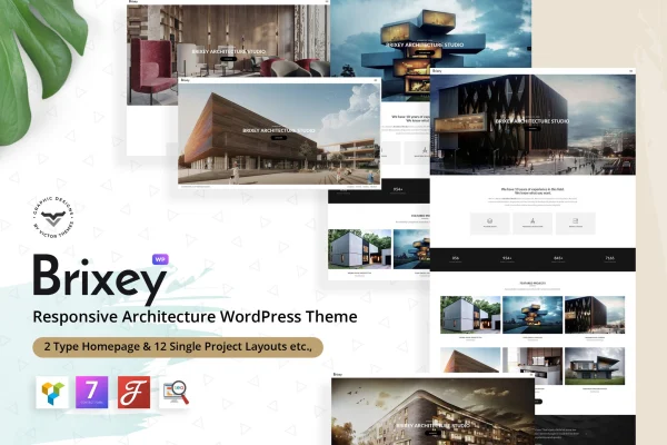 Brixey architecture WordPress theme preview