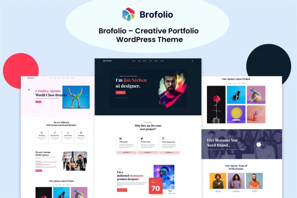 Brofolio creative portfolio WordPress theme preview