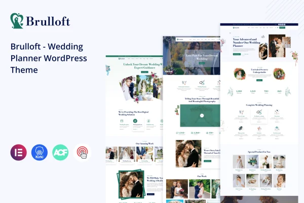 Brulloft wedding planner WordPress theme preview