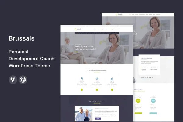 Brussals personal development coach WordPress theme preview
