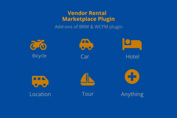 BRW - WCFM Addon Plugin banner for a multi-vendor rental marketplace