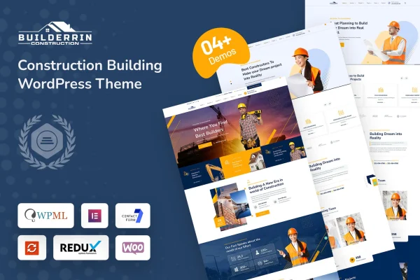 Builderrin construction building WordPress theme preview