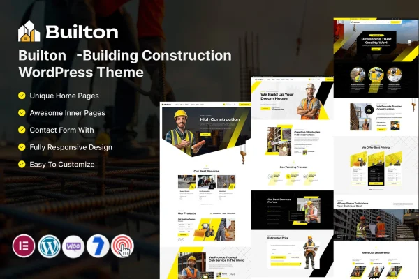 Builton construction WordPress theme preview