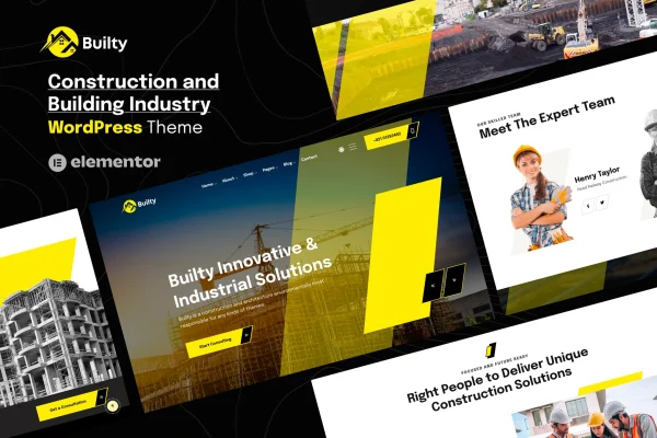Builty construction WordPress theme preview