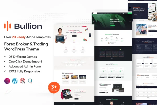 Bullion Forex broker and trading WordPress theme preview