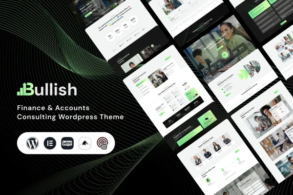 Bullish finance and accounting consulting WordPress theme preview